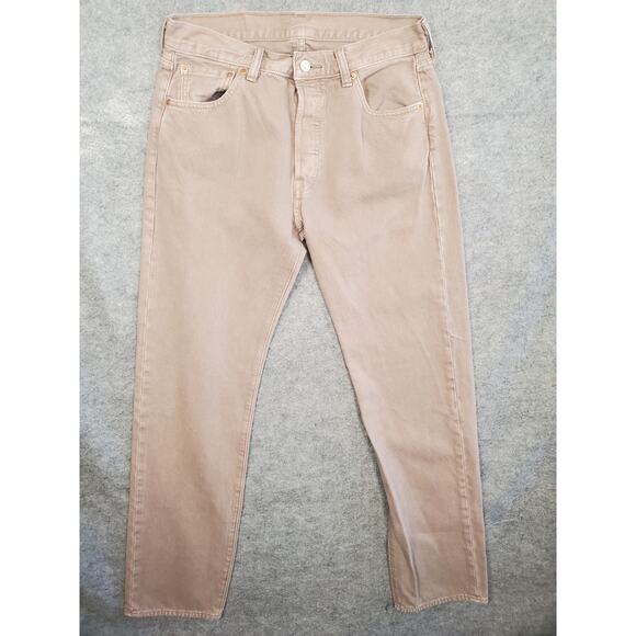 Men's Levi's 501 Size W30/L32 Button Fly Khaki Jeans - Picture 1 of 6
